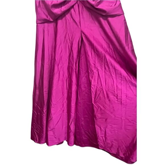NWOT Xscape | Pink Satin Embellish Strap Long Formal Cocktail And Party Dress 4 - Picture 9 of 13